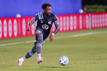 Minnesota United defender ROMAIN METANIRE (19) sets up a kick during the MLS is Back Tournament Colorado Rapids vs Minnesota United FC match at ESPN Wide World of Sports Complex in Orlando, Fl on July 22, 2020.