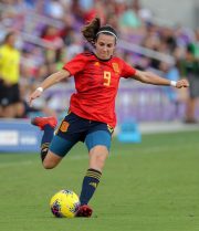 Spain forward MARTA CARDONA (9) drives the ball during the SheBelieves Cup Spain vs Japan match at Exploria Stadium in Orlando, Fl on March 5, 2020.